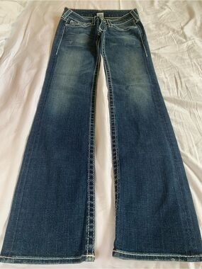 VTG True Religion Women's Disco Billy Bootcut Jeans - Dark Indigo Worn-Look